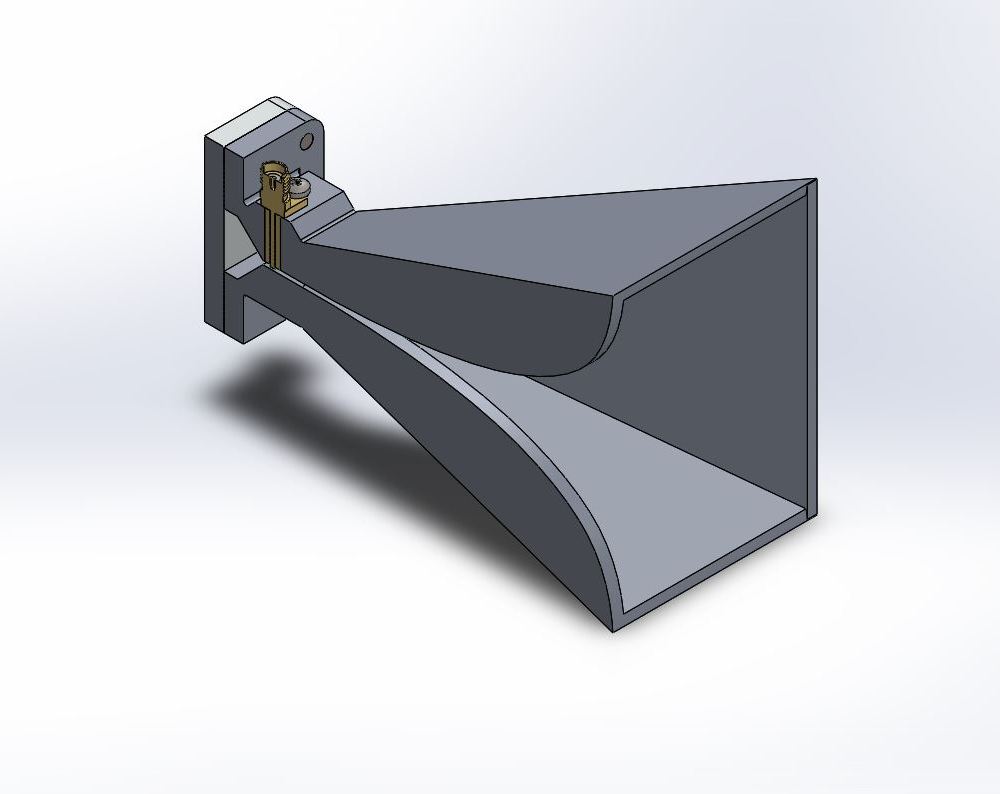 2至8 GHz (S波段至C波段)双脊喇叭3D打印宽带天线